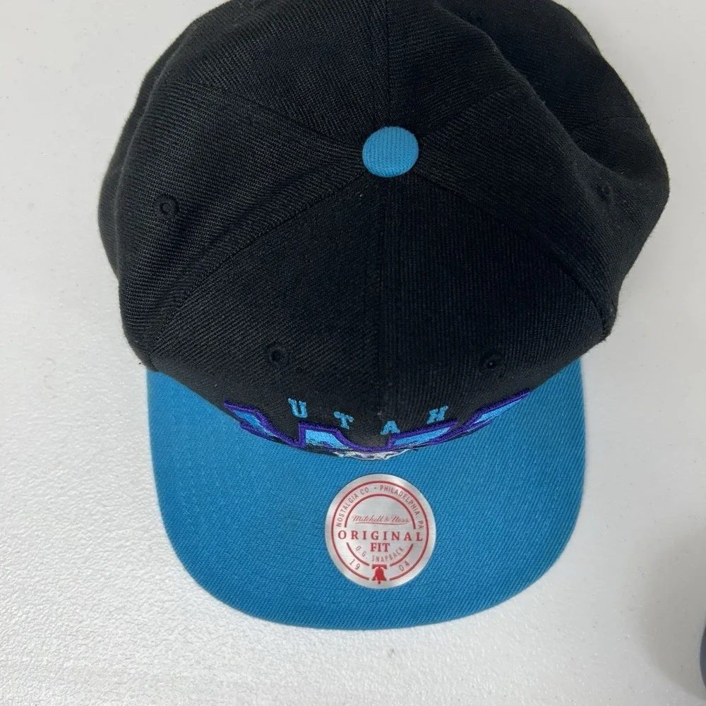 Mitchell & Ness Snapback Hat Men's NBA Utah Jazz Gradient Kordmark NoirPale Blue